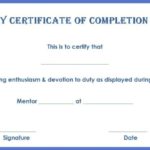 Army Certificate Of Completion Template