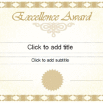 Award Of Excellence Certificate Template