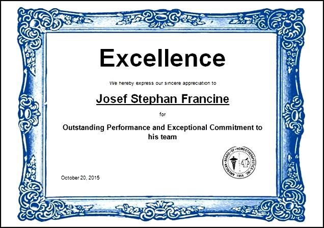 Award Of Excellence Certificate Template