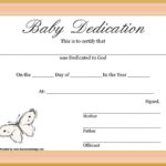 Baby Dedication Certificate Template