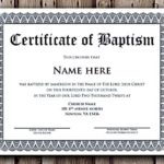 Baptism Certificate Template Word