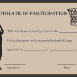 Basketball Camp Certificate Template