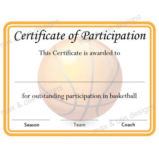 Basketball Camp Certificate Template