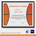 Basketball Camp Certificate Template