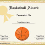 Basketball Certificate Template