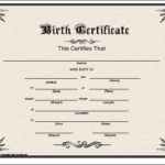 Birth Certificate Template For Microsoft Word