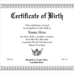 Birth Certificate Templates For Word