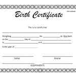 Birth Certificate Templates For Word