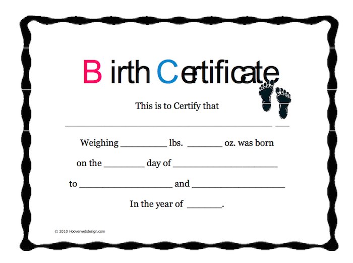 Birth Certificate Templates For Word