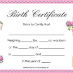 Birth Certificate Templates For Word