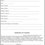 Birth Certificate Translation Template