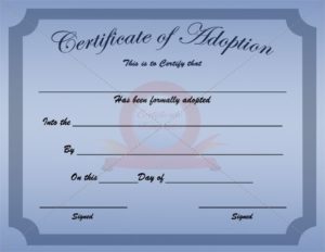 Image 17 for The Perfect Blank Adoption Certificate Template