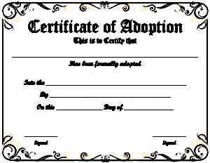 Image 19 for The Perfect Blank Adoption Certificate Template