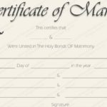 Blank Marriage Certificate Template