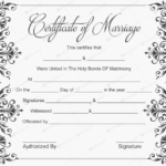 Blank Marriage Certificate Template