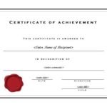 Certificate Of Achievement Template Word