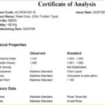 Certificate Of Analysis Template