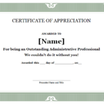 Certificate Of Appreciation Template Free Printable