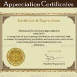 Certificate Of Appreciation Template Free Printable