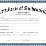 Certificate Of Authenticity Template