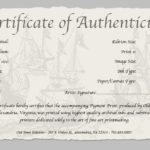 Certificate Of Authenticity Template