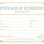 Certificate Of Authenticity Template