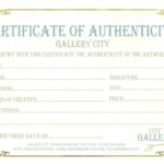 Certificate Of Authenticity Template