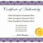 Certificate Of Authenticity Template