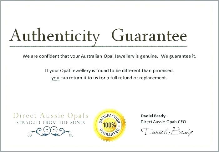 Certificate Of Authenticity Template