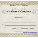 Certificate Of Completion Template Free Printable