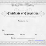 Certificate Of Completion Template Free Printable