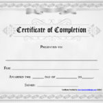 Certificate Of Completion Template Free Printable