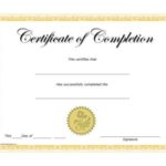 Certificate Of Completion Template Free Printable