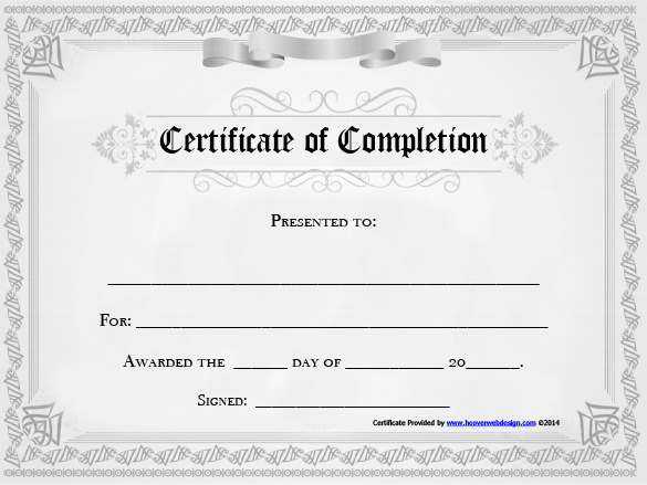 Certificate Of Completion Template Word