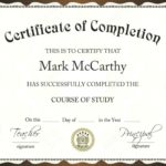 Certificate Of Completion Template Word