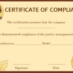 Certificate Of Compliance Template
