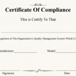 Certificate Of Compliance Template