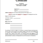 Certificate Of Compliance Template