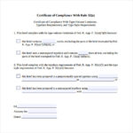 Certificate Of Compliance Template