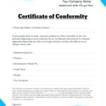 Certificate Of Conformance Template