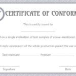 Certificate Of Conformance Template