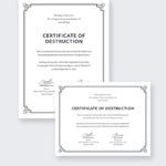 Certificate Of Destruction Template