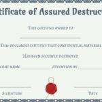 Certificate Of Destruction Template