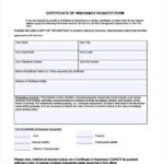 Certificate Of Insurance Template