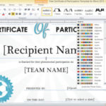 Certificate Of Participation Template Ppt