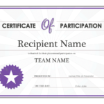 Certificate Of Participation Template Ppt