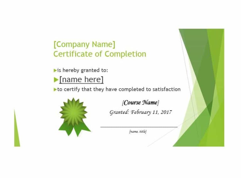 Certificate Of Participation Template Ppt