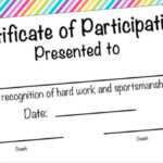 Certificate Of Participation Template Word