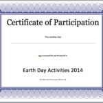 Certificate Of Participation Template Word