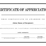 Certificates Of Appreciation Template